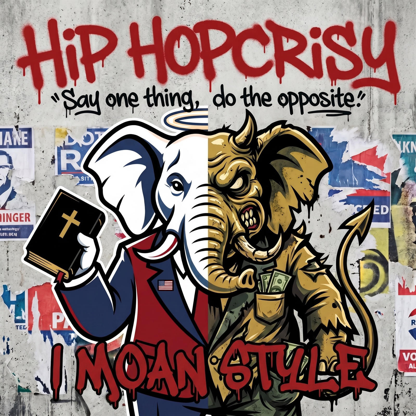 Two-faced elephant — Hip-Hopcrisy visual
